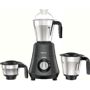 Havells 3 Jars GHFMGDRE075 (HYDRO 3 JAR MG 750W) 3 Speed Control with Pulse Function 21000 RPM Hands Free operation Mixer Grinder (Black)